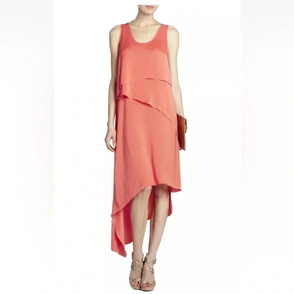 BCBGMAXAZRIA Coral Reese Draped Tank Dress Size XXS Cocktail Formal Party Chic - Picture 7 of 7